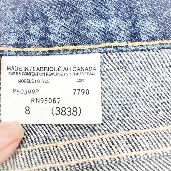 Oscar de la Renta Dark Wash Denim Straight High Rise Leg Jeans P60399P Size 8 - Picture 7 of 9